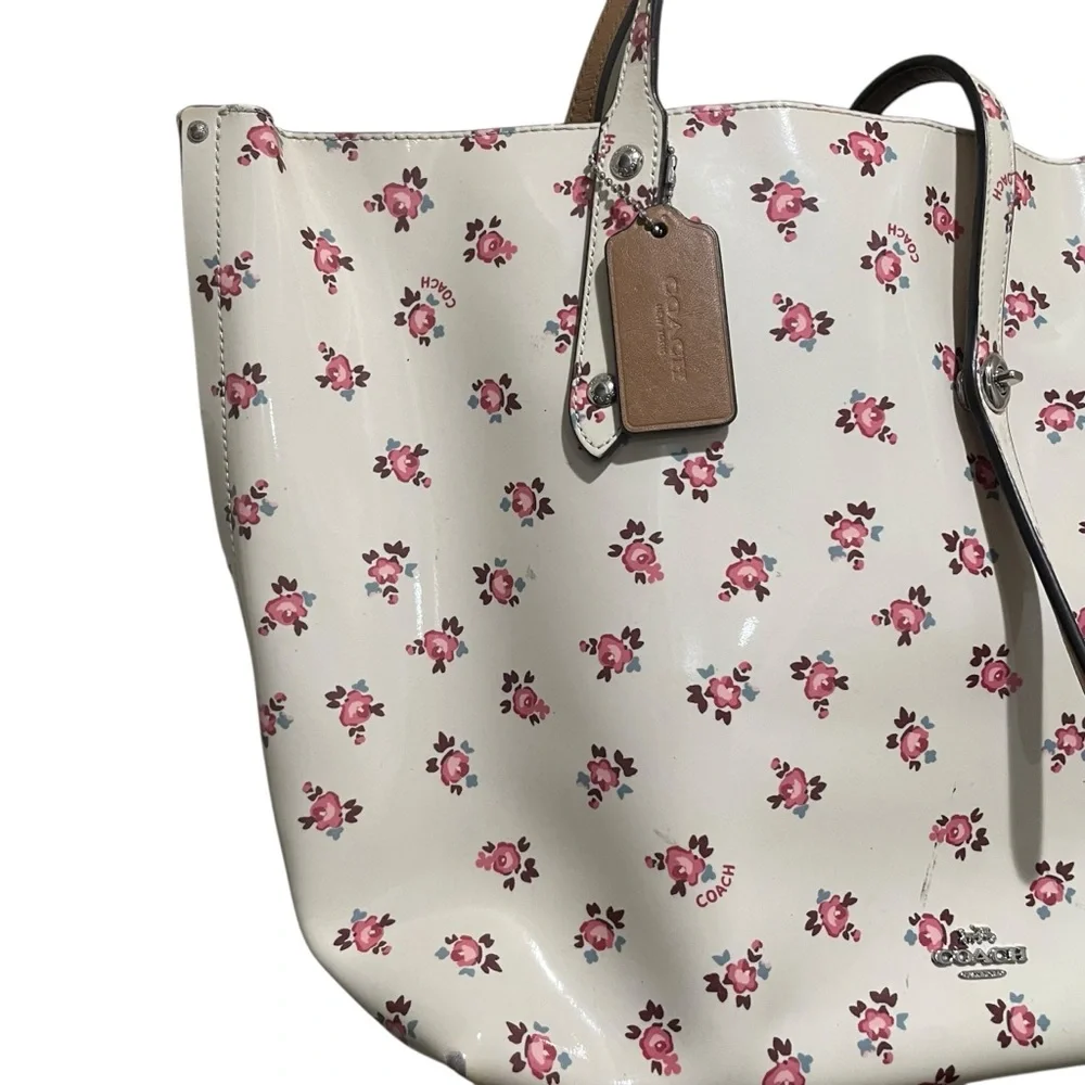 Coach Floral PVC Tote Cream Pink Women’s One Size - Picture 7 of 10